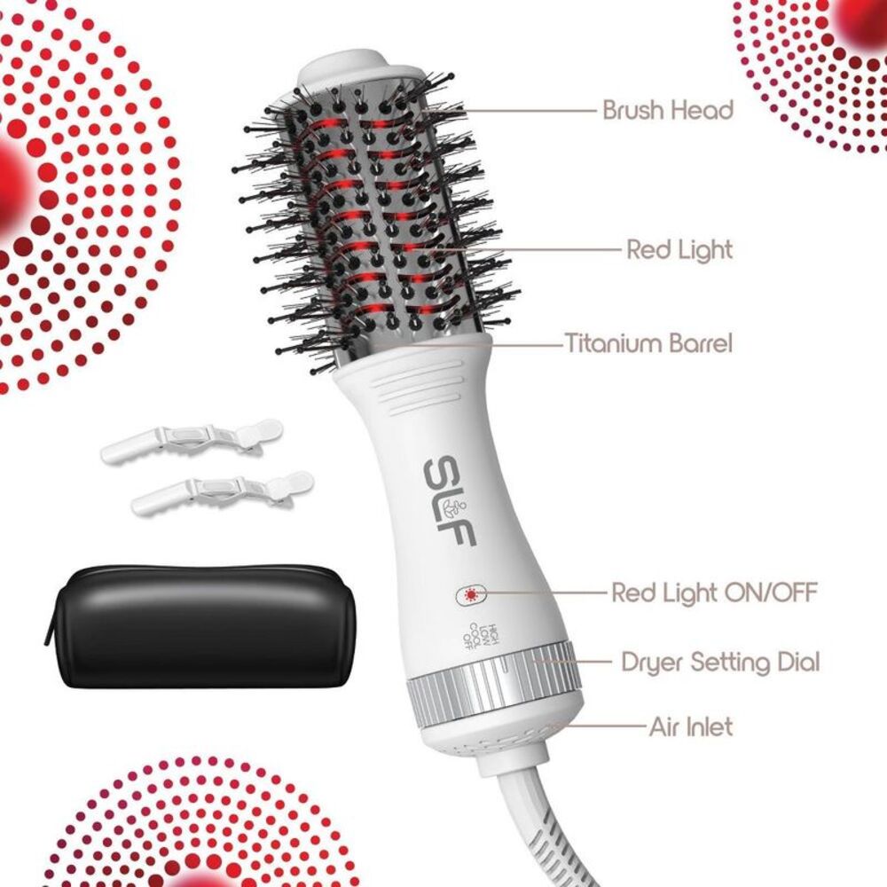 SLF Red Light Therapy Travel Dryer Hair Brush - Picture 2 of 7